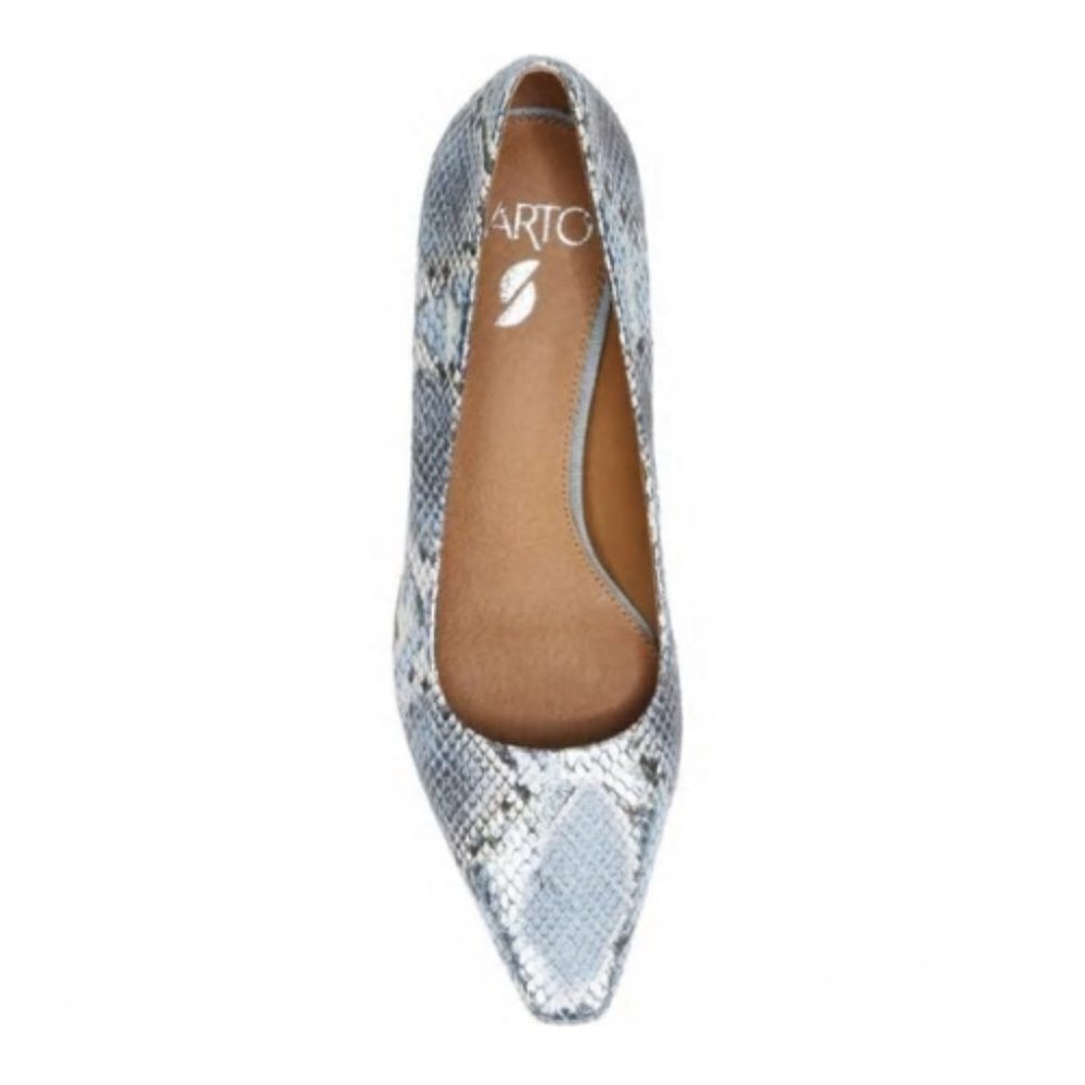 NEW Sarto by Franco Sarto Regal Snake Embossed Leather Pumps in Airy Blue - Picture 6 of 6